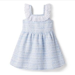Janie and Jack Eyelet trim boucle dress.